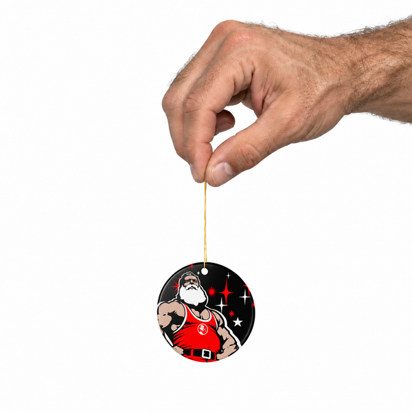 Santa 2026, Ceramic Christmas Ornament (Double-Sided)