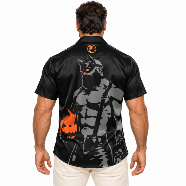 Trick or Treat 1, All-Over Printed Imitation Silk Short-Sleeved Shirt