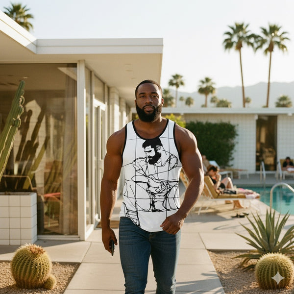 Man Study, All Over Printed Tank Top