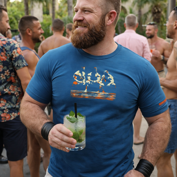 By The Pool, hand printed T-shirt and Tank Top (8 Color combinations)