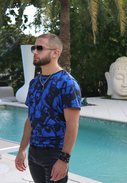 Bar Hopping (Blue), All over printed Tshirt and Tank Top