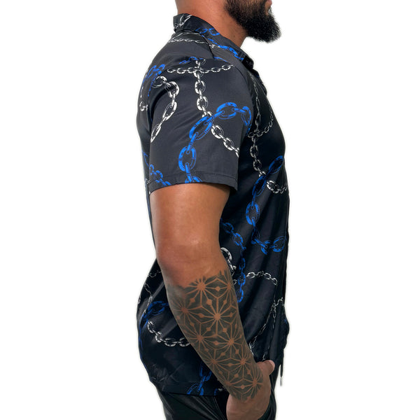 Enchained Satin Fitted Shirt