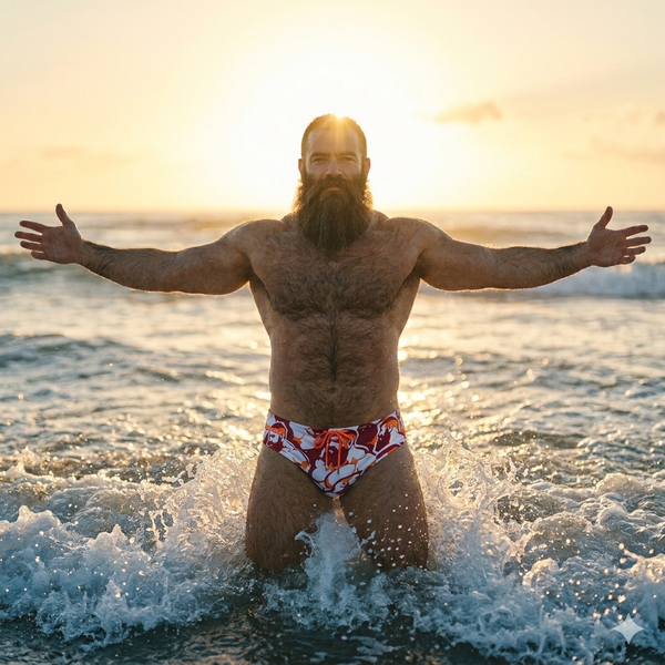 Red Hot Bearded Swimsuit