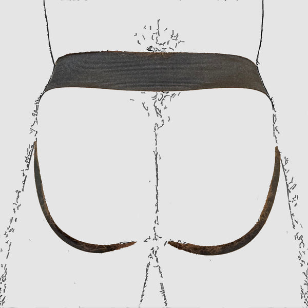 Icon Leather Jockstrap, front zipper (orange piping)