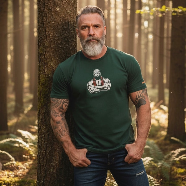Big Lumberjack, hand printed T-shirt and Tank Top.