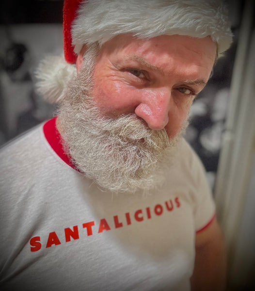 Santalicious, Red Ringer T-shirt (Text)