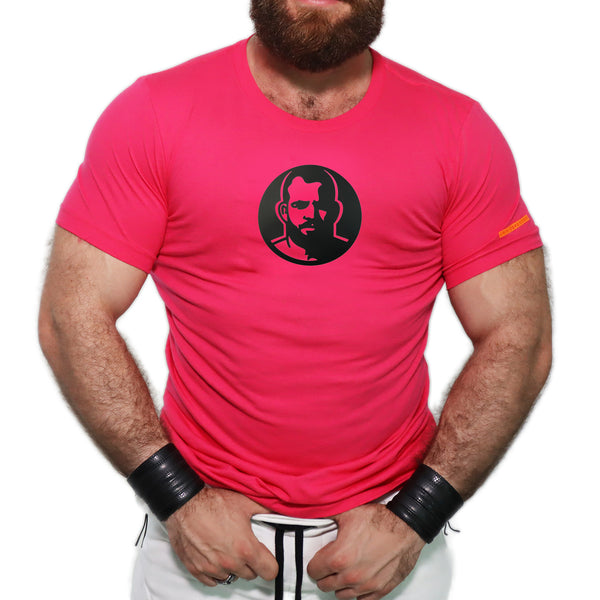 Icon, Rubber Patch on Pink Tshirt