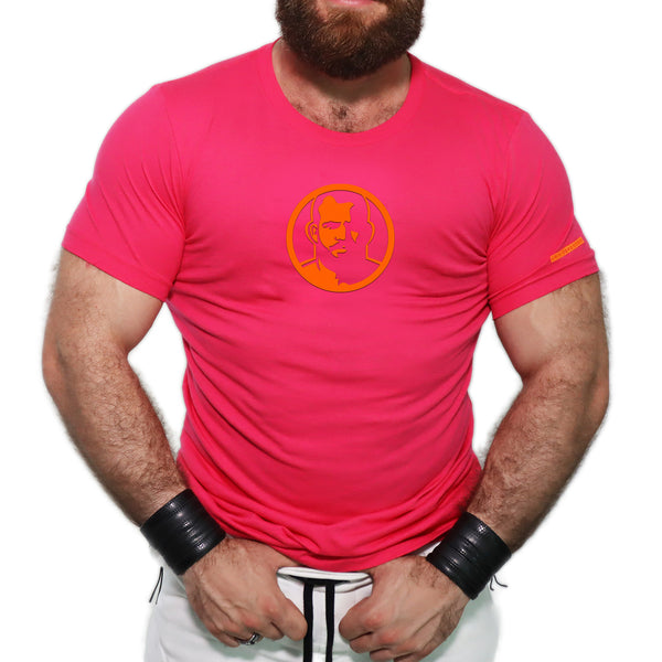 Icon, Rubber Patch on Pink Tshirt