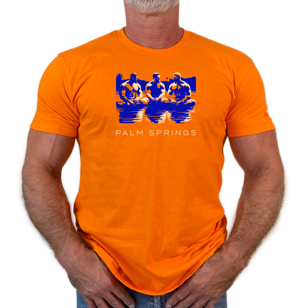 Palm Springs Dudes, hand printed T-shirt (colors)