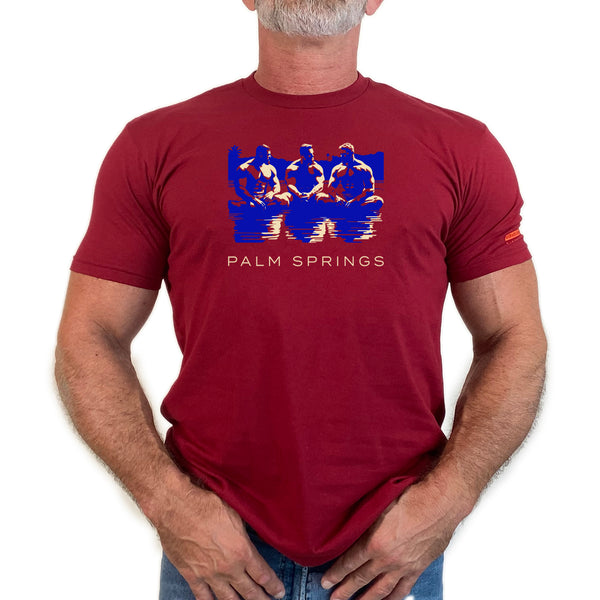 Palm Springs Dudes, hand printed T-shirt (colors)