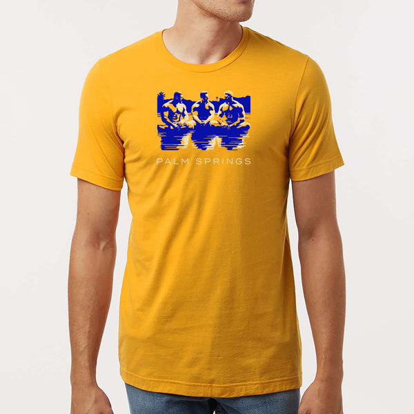 Palm Springs Dudes, hand printed T-shirt (colors)