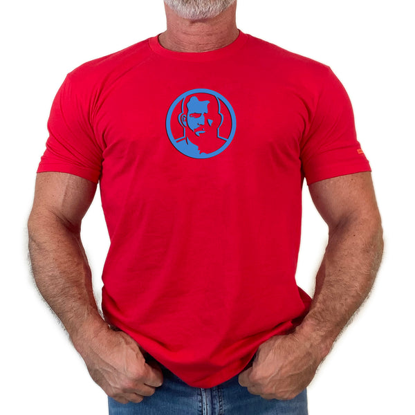 Icon, Rubber Patch on Red Tshirt