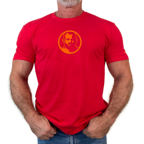 Icon, Rubber Patch on Red Tshirt