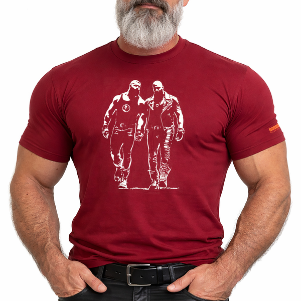 Two Men One Truth, hand printed T-shirt