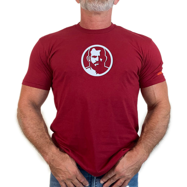 Icon, Rubber Patch on Wine Tshirt