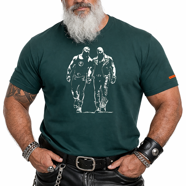 Two Men One Truth, hand printed T-shirt