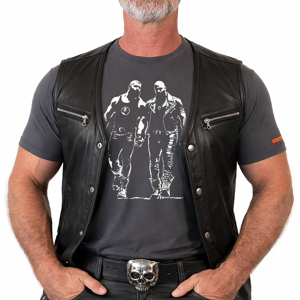 Two Men One Truth, hand printed T-shirt