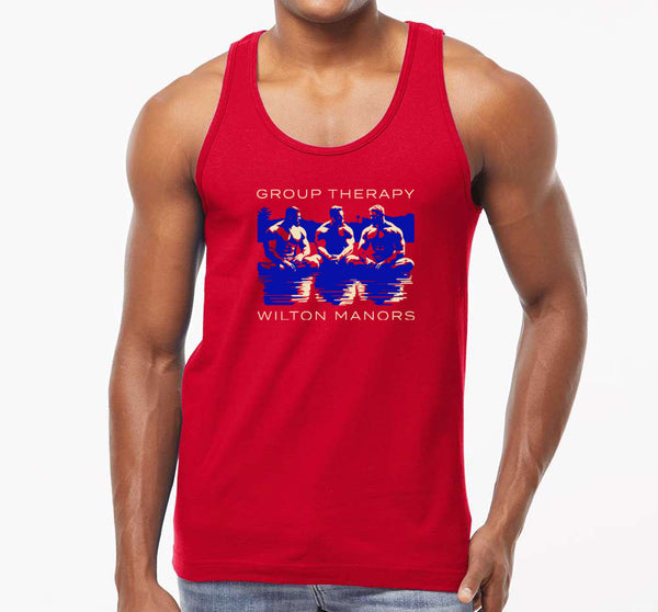 Group Therapy, hand printed Tshirt and Tank Top