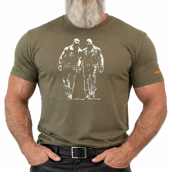 Two Men One Truth, hand printed T-shirt