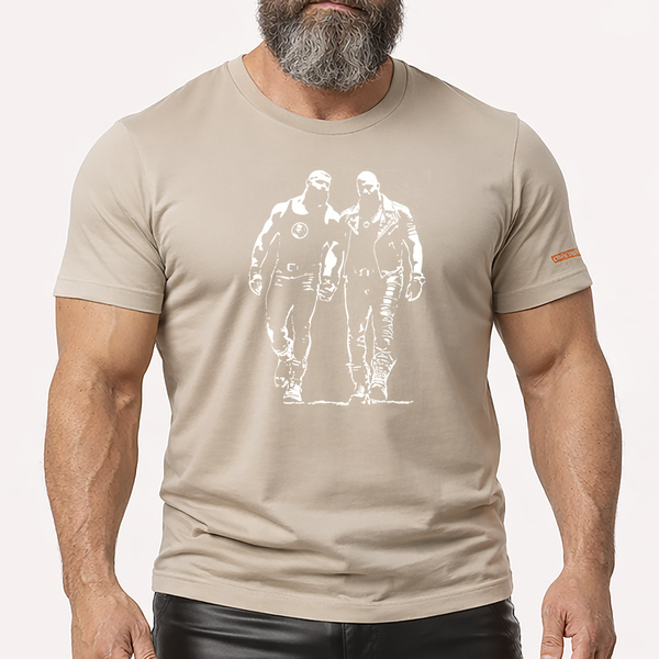 Two Men One Truth, hand printed T-shirt