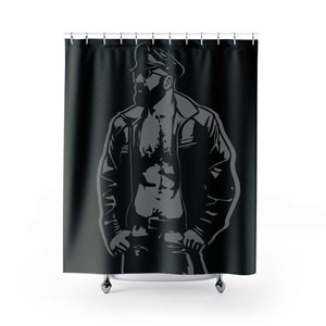 Leather Dad Shower Curtain