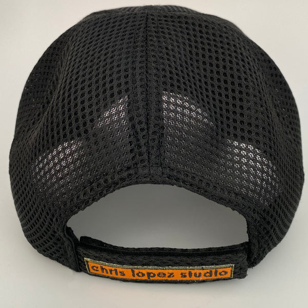 Biker 2 embroidered on black light mesh baseball Cap