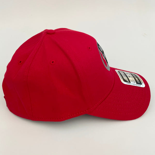 Man Icon embroidered on red baseball Cap