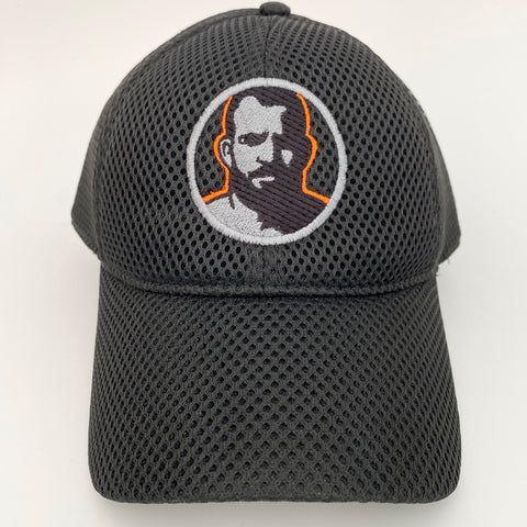Man Icon embroidered on black light mesh baseball Cap