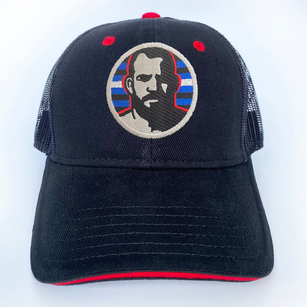 Man Icon Leather Flag Embroidered Cap