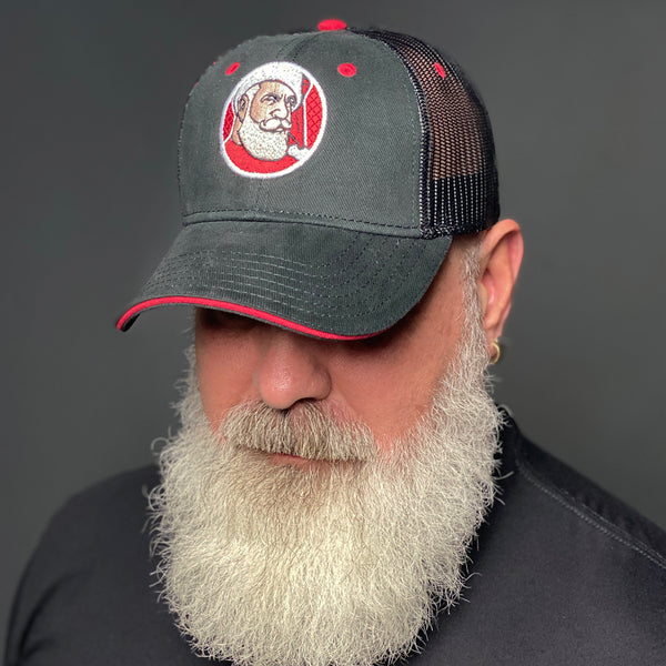 Santa 2020 embroidered 2.5 on black & red trucker Cap