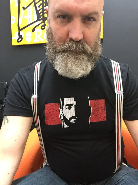 Bearded hand printed T-shirt