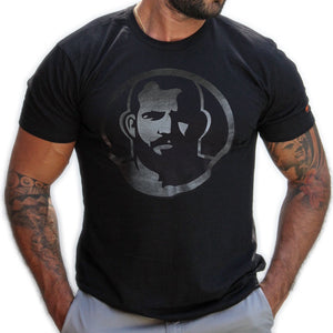 Man Icon Black Gloss hand printed T-shirt