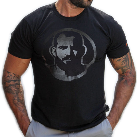 Man Icon Black Gloss hand printed T-shirt