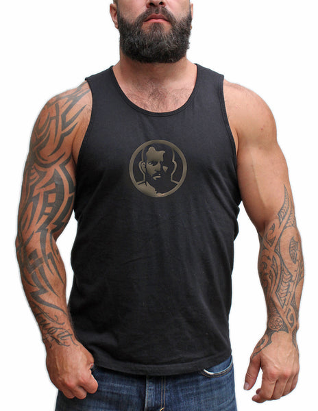 Rubber Man Icon Patch on Black Tshirts & Tank Tops