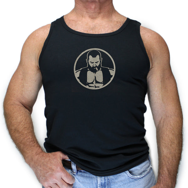 Leather Vest Round Hand Printed Tshirt and Tank Top