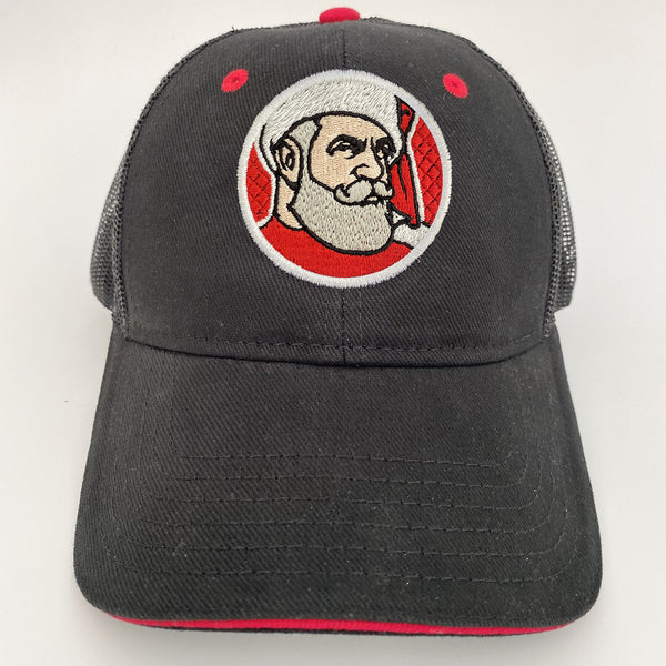 Santa 2021 embroidered on black & red trucker Cap