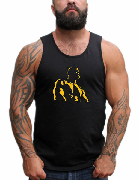 Musclebear in Yellow hand printed T-shirt & Tank Top
